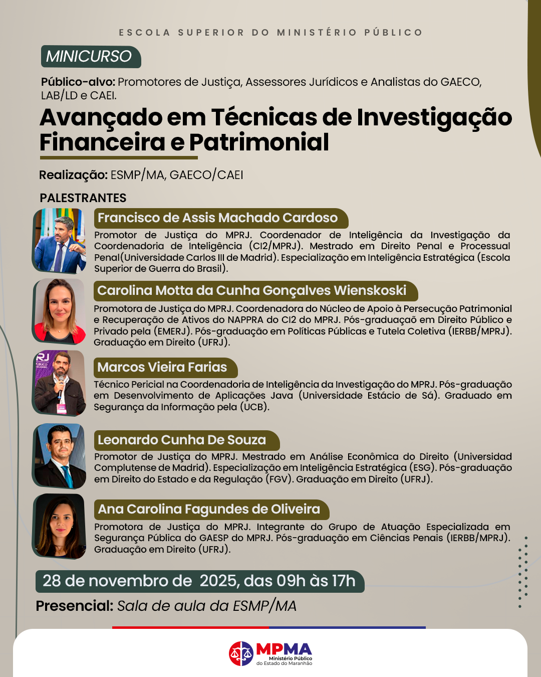 Minicurso Avançado em Técnicas de Investigação Financeira e Patrimonial