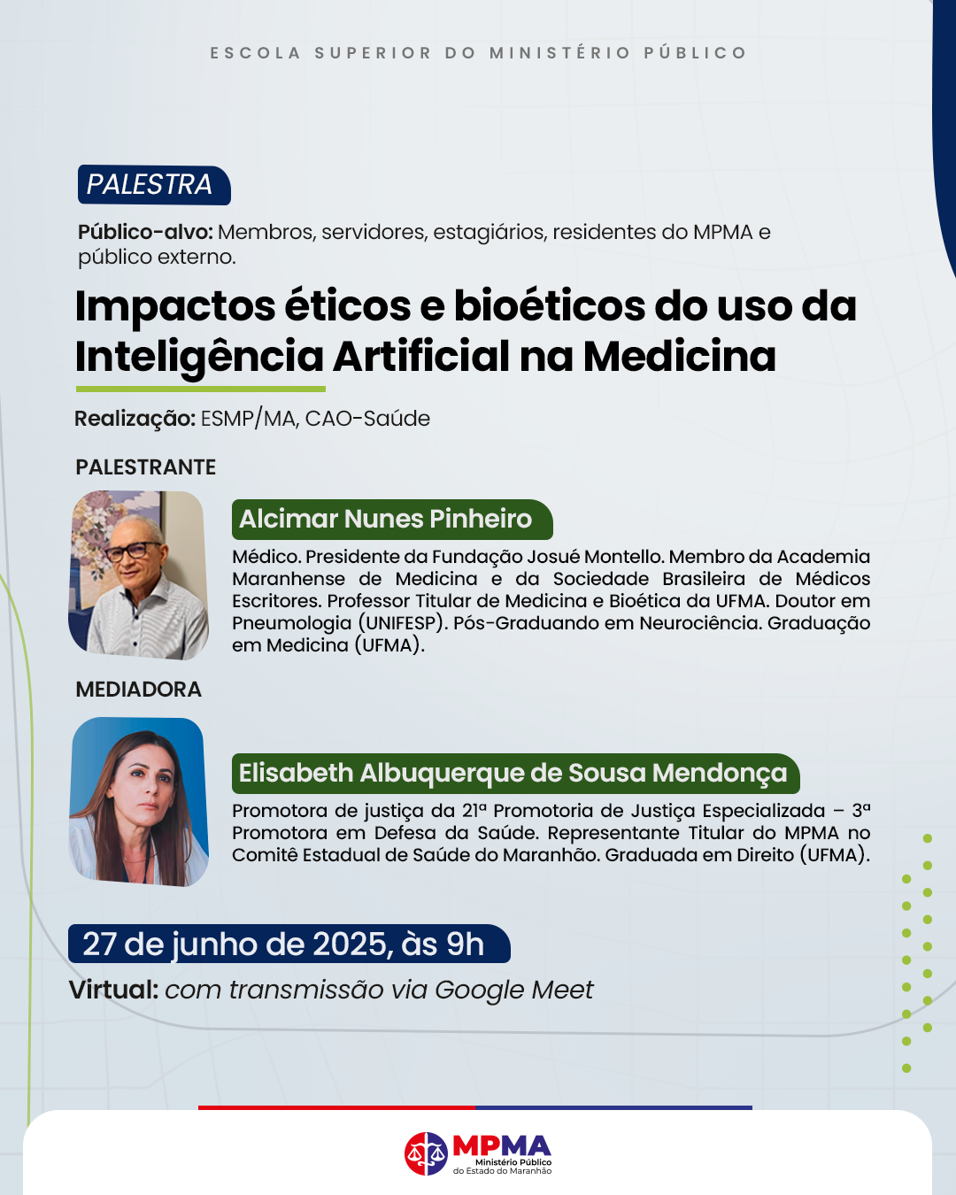 Palestra - Impactos éticos e bioéticos do uso da Inteligência Artificial na Medicina